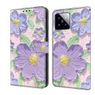 For Xiaomi 14 Fresh Painted Leather Phone Case(Oil Painting Purple Flowers) - 1
