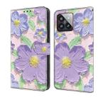 For Xiaomi 14 Pro Fresh Painted Leather Phone Case(Oil Painting Purple Flowers) - 1