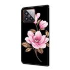 For Xiaomi 14 Pro Fresh Painted Leather Phone Case(Black Flowers) - 3