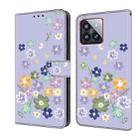 For Xiaomi 14 Pro Fresh Painted Leather Phone Case(Purple Floral) - 1