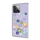 For Xiaomi 14 Pro Fresh Painted Leather Phone Case(Purple Floral) - 3