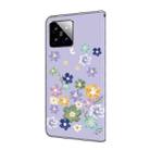 For Xiaomi 14T Pro Fresh Painted Leather Phone Case(Purple Floral) - 3