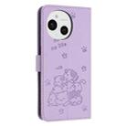 For Sharp Aquos Sense 9 Embossed Kitten Phone Leather Case with Lanyard(Purple) - 3