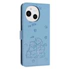 For Sharp Aquos Sense 9 Embossed Kitten Phone Leather Case with Lanyard(Blue) - 3