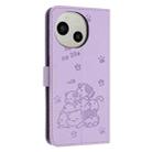 For Sharp Aquos R10 / R9 Embossed Kitten Phone Leather Case with Lanyard(Purple) - 3