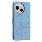 For Sharp Aquos R10 / R9 Embossed Kitten Phone Leather Case with Lanyard(Blue) - 3