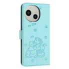 For Sharp Aquos R10 / R9 Embossed Kitten Phone Leather Case with Lanyard(Mint Green) - 3