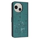 For Sharp Aquos R10 / R9 Embossed Kitten Phone Leather Case with Lanyard(Dark Green) - 3