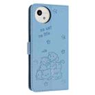 For Sharp Aquos wish5 Embossed Kitten Phone Leather Case with Lanyard(Blue) - 3