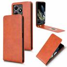 For Blackview Wave 8 / 8C / Oscal Flat 2 Magnetic Vertical Flip Leather Phone Case(Brown) - 1