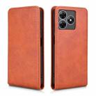 For Blackview Wave 8 / 8C / Oscal Flat 2 Magnetic Vertical Flip Leather Phone Case(Brown) - 2