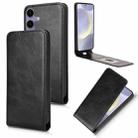For Samsung Galaxy S24 FE 5G Magnetic Vertical Flip Leather Phone Case(Black) - 1