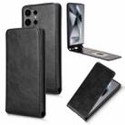 For Samsung Galaxy S24 Ultra 5G Magnetic Vertical Flip Leather Phone Case(Black) - 1