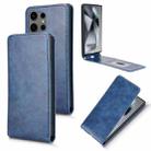 For Samsung Galaxy S24 Ultra 5G Magnetic Vertical Flip Leather Phone Case(Blue) - 1