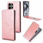 For Samsung Galaxy S24 Ultra 5G Magnetic Vertical Flip Leather Phone Case(Rose Gold) - 1