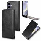 For Samsung Galaxy S24 5G Magnetic Vertical Flip Leather Phone Case(Black) - 1