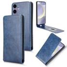 For Samsung Galaxy S24 5G Magnetic Vertical Flip Leather Phone Case(Blue) - 1