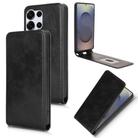 For Samsung Galaxy S25 Ultra 5G Magnetic Vertical Flip Leather Phone Case(Black) - 1