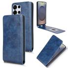 For Samsung Galaxy S25 Ultra 5G Magnetic Vertical Flip Leather Phone Case(Blue) - 1