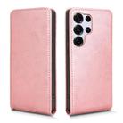 For Samsung Galaxy S25 Ultra 5G Magnetic Vertical Flip Leather Phone Case(Rose Gold) - 2