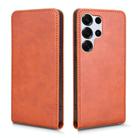For Samsung Galaxy S25 Ultra 5G Magnetic Vertical Flip Leather Phone Case(Brown) - 2
