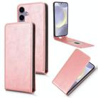 For Samsung Galaxy S25 5G Magnetic Vertical Flip Leather Phone Case(Rose Gold) - 1
