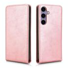 For Samsung Galaxy S25 5G Magnetic Vertical Flip Leather Phone Case(Rose Gold) - 2