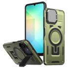 For Samsung Galaxy A06 4G / 5G Shield Frame Holder MagSafe Phone Case(Olive Green) - 1