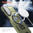 For Samsung Galaxy A14 4G / 5G Shield Frame Holder MagSafe Phone Case(Olive Green) - 3