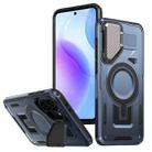 For Samsung Galaxy A56 5G Shield Frame Holder MagSafe Phone Case(Blue) - 1