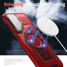 For Samsung Galaxy A36 5G Shield Frame Holder MagSafe Phone Case(Red) - 3