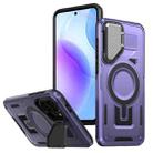 For Samsung Galaxy A36 5G Shield Frame Holder MagSafe Phone Case(Purple) - 1