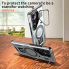 For Samsung Galaxy S24 FE 5G Shield Hollow Frame Holder MagSafe Phone Case(Grey) - 2