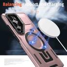 For Samsung Galaxy S24+ 5G Shield Hollow Frame Holder MagSafe Phone Case(Rose Gold) - 3
