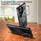 For Samsung Galaxy S23+ 5G Shield Hollow Frame Holder MagSafe Phone Case(Black) - 2