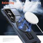 For Samsung Galaxy S23+ 5G Shield Hollow Frame Holder MagSafe Phone Case(Navy Blue) - 3
