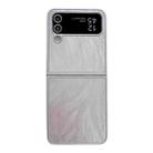 For Samsung Galaxy Z Flip4 5G Silver Edge PC Folding Phone Case(Feather Yarn) - 1