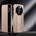 For Huawei Mate 70 Smart View Window Imitation Ultimate Design Phone Case(Gold) - 1