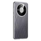 For Huawei Mate 60 Pro Plain Leather Paint PC Phone Case(Grey) - 1