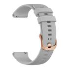 For Garmin 18mm Rose Gold Steel Buckle Silicone Watch Band(Grey) - 2