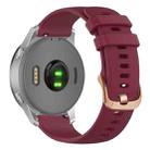 For Garmin 18mm Rose Gold Steel Buckle Silicone Watch Band(Wine Red) - 1