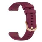 For Garmin 18mm Rose Gold Steel Buckle Silicone Watch Band(Wine Red) - 2