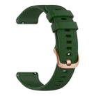 For Garmin 18mm Rose Gold Steel Buckle Silicone Watch Band(Army Green) - 2