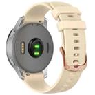 For Garmin 18mm Rose Gold Steel Buckle Silicone Watch Band(Beige) - 1