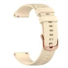 For Garmin 18mm Rose Gold Steel Buckle Silicone Watch Band(Beige) - 2