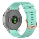 For Garmin 18mm Rose Gold Steel Buckle Silicone Watch Band(Teal) - 1