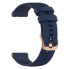 For Garmin 18mm Rose Gold Steel Buckle Silicone Watch Band(Midnight  Blue) - 2