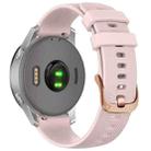 For Garmin 20mm Rose Gold Steel Buckle Silicone Watch Band(Pink) - 1