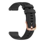 For Garmin 20mm Rose Gold Steel Buckle Silicone Watch Band(Black) - 2