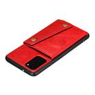 For Samsung Galaxy Note 20 Double Buckle PU + TPU Shockproof Magnetic Protective Case with Card Slot & Holder(Red) - 3